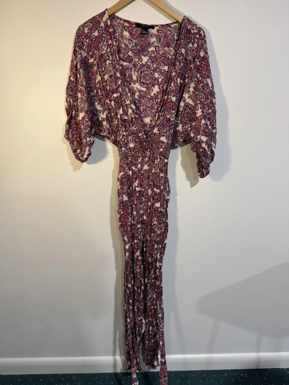 Forever 21 Women's Paisley Wrap Jumpsuit Size S NWT